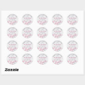 Sticker Rond Merci en marbre gris rose cerisier (Feuille)
