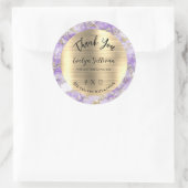 Sticker Rond Merci en marbre Lavender Gold (Sac)