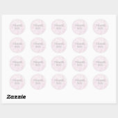 Sticker Rond Merci en marbre rose vif (Feuille)