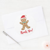Sticker Rond Merci en pain d'épices de Noël (Enveloppe)