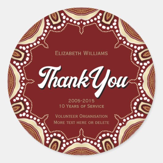 Sticker Rond Merci énergétique terrestre tribal (Devant)