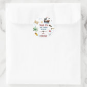 Sticker Rond Merci Enfants fête pirate Baby boy anniversaire (Sac)