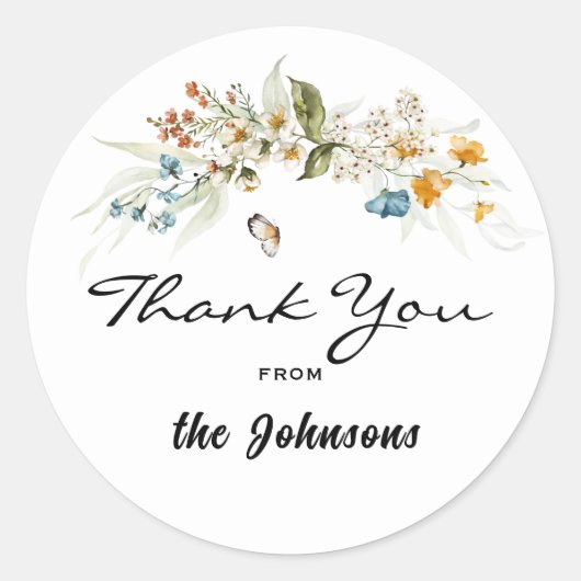 Sticker Rond Merci, Enveloppe 1,5 po ou préférence de douche (2 (Devant)