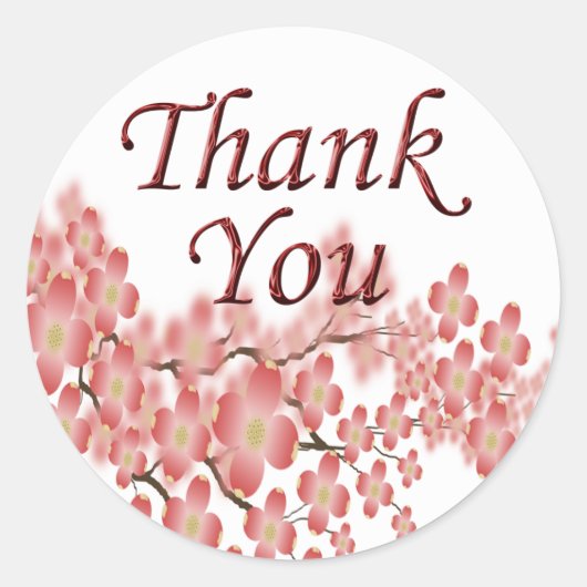 Sticker Rond Merci Enveloppe Sceau Dogwood Design (Devant)