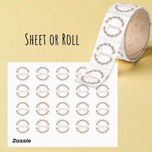 Sticker Rond Merci espagnol Gracias Rust Typographie Couronne