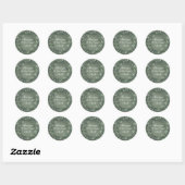 Sticker Rond Merci Eucalyptus Anniversaire Menthe Verdure Bois (Feuille)