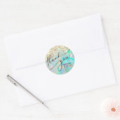 Sticker Rond ・ merci fausse parties scintillant opal (Enveloppe)