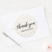 Sticker Rond Merci Faux Coeurs de Parties scintillant (Enveloppe)