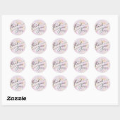 Sticker Rond merci faux opal iridescente (Feuille)