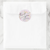Sticker Rond merci faux opal iridescente (Sac)