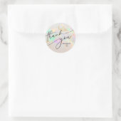 Sticker Rond merci faux opal iridescente (Sac)