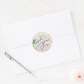 Sticker Rond merci faux opal iridescente (Enveloppe)