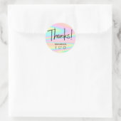 Sticker Rond merci faux pastel holographique (Sac)