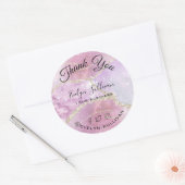 Sticker Rond Merci Faux Pearlescent (Enveloppe)