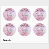 Sticker Rond Merci Faux Pearlescent (Feuille)
