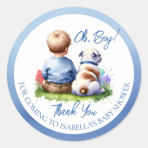 Sticker Rond Merci   Faveur Baby shower