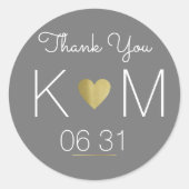 Sticker Rond Merci. Faveur de mariage (Devant)