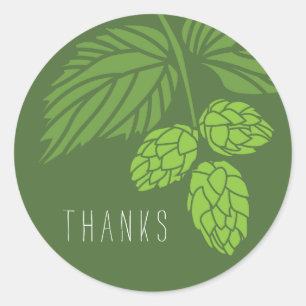 Sticker Rond Merci Favor Étiquette, Hops, Bière