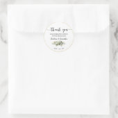 Sticker Rond Merci Favor Eucalyptus Parties scintillant Mariage (Sac)