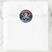 Sticker Rond Merci Favor Jolly roger Pirate (Sac)