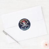 Sticker Rond Merci Favor Jolly roger Pirate (Enveloppe)