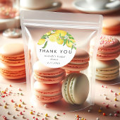 Sticker Rond Merci Fête des mariées citron aquarelle