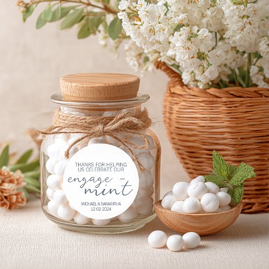 Sticker Rond Merci Fiançailles de la monnaie