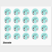 Sticker Rond Merci Flamant rose Mariage (Feuille)