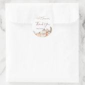Sticker Rond Merci Fleur Rustique Citrouille Crème Blanche (Sac)