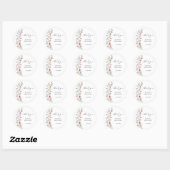 Sticker Rond Merci fleur sauvage Baby shower (Feuille)