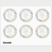 Sticker Rond Merci fleur sauvage de Baby shower Floral (Feuille)
