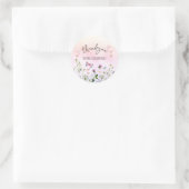 Sticker Rond Merci Fleur sauvage Rainbow (Sac)