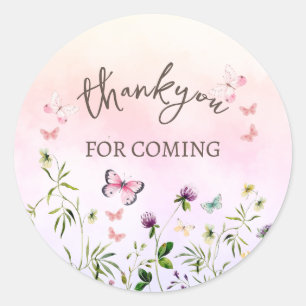 Sticker Rond Merci Fleur sauvage Rainbow