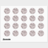 Sticker Rond Merci Fleurs délicates mariage ou fête CC0663 (Feuille)