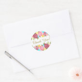 Sticker Rond Merci floral (Enveloppe)