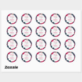 Sticker Rond Merci Floral (Feuille)