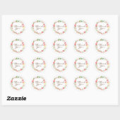 Sticker Rond Merci/Floral (Feuille)