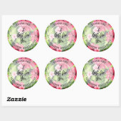Sticker Rond Merci Floral (Feuille)