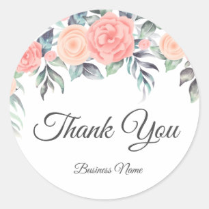 Sticker Rond merci floral 