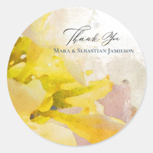 Sticker Rond *~* MERCI Floral AR15 Elégant Mariage d'art