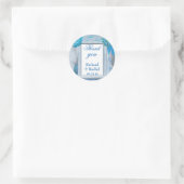 Sticker Rond Merci Floral Bleu (Sac)