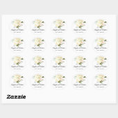 Sticker Rond Merci Floral Blush Mariage d'ivoire rose (Feuille)