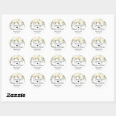 Sticker Rond Merci Floral Blush Mariage d'ivoire rose (Feuille)
