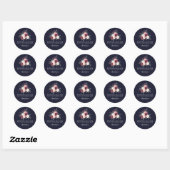 Sticker Rond Merci Floral Bourgogne Mariage (Feuille)