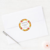 Sticker Rond Merci floral brillant moderne Favoriser mariage (Enveloppe)