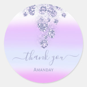 Sticker Rond Merci Floral Dusty Rose Mariage Douce 16ème Pastel