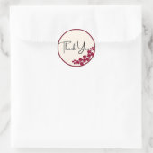 Sticker Rond merci floral round stiker rouge mariage annuasar (Sac)