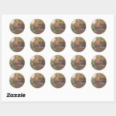 Sticker Rond Merci Floral Rustique  Mariage (Feuille)