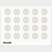 Sticker Rond Merci Floral Simplement Chic Favoriser (Feuille)