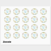 Sticker Rond Merci Flower Wreath Rose Fleur sauvage (Feuille)